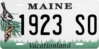 ME license plate 1923SO