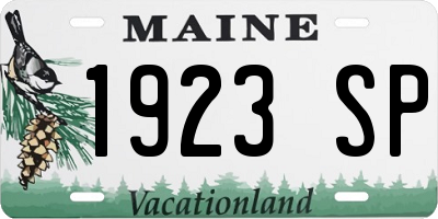 ME license plate 1923SP