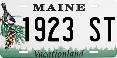 ME license plate 1923ST