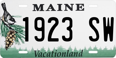 ME license plate 1923SW