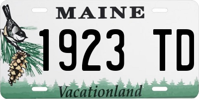 ME license plate 1923TD