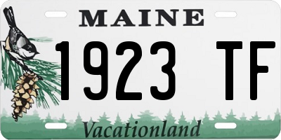 ME license plate 1923TF