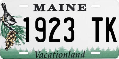 ME license plate 1923TK