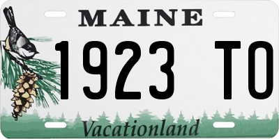 ME license plate 1923TO