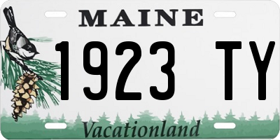 ME license plate 1923TY