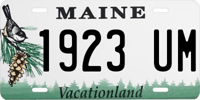 ME license plate 1923UM