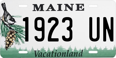 ME license plate 1923UN