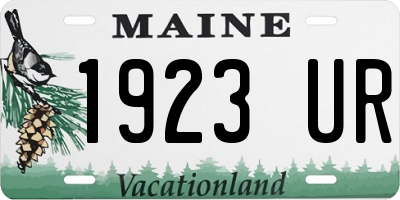 ME license plate 1923UR