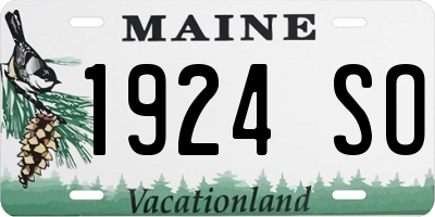 ME license plate 1924SO