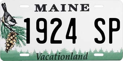 ME license plate 1924SP
