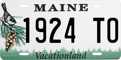 ME license plate 1924TO