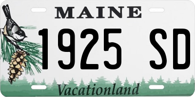 ME license plate 1925SD