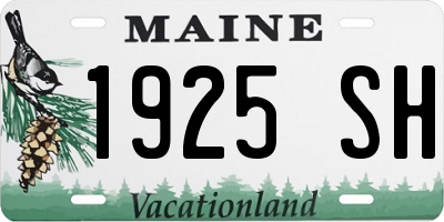 ME license plate 1925SH
