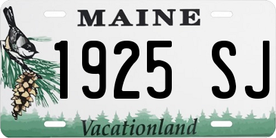 ME license plate 1925SJ