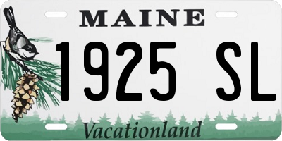 ME license plate 1925SL