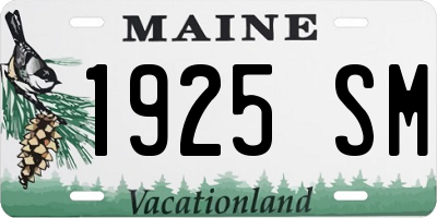 ME license plate 1925SM