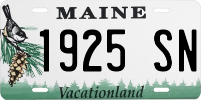 ME license plate 1925SN