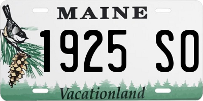 ME license plate 1925SO