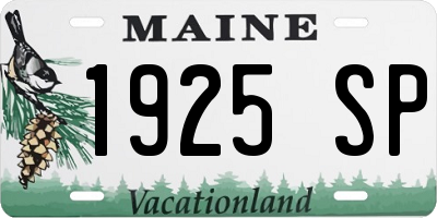 ME license plate 1925SP