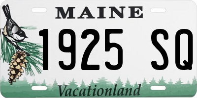 ME license plate 1925SQ