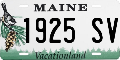 ME license plate 1925SV