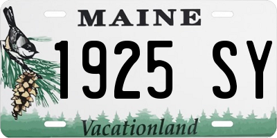 ME license plate 1925SY