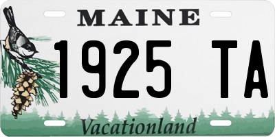 ME license plate 1925TA