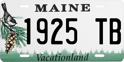 ME license plate 1925TB