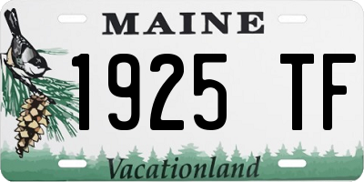 ME license plate 1925TF
