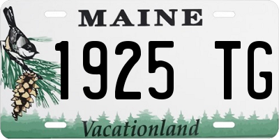 ME license plate 1925TG