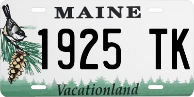 ME license plate 1925TK