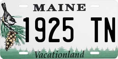 ME license plate 1925TN