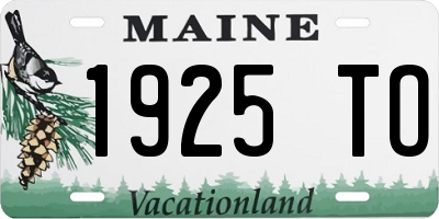 ME license plate 1925TO