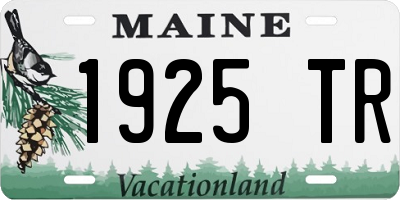 ME license plate 1925TR