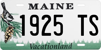ME license plate 1925TS