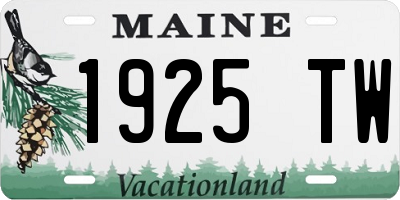 ME license plate 1925TW