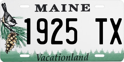 ME license plate 1925TX