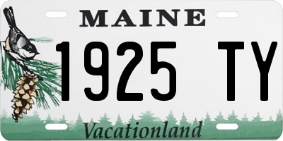 ME license plate 1925TY