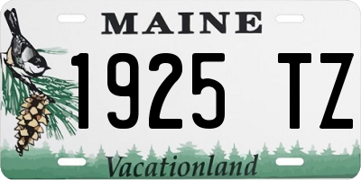 ME license plate 1925TZ