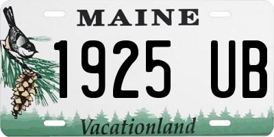 ME license plate 1925UB