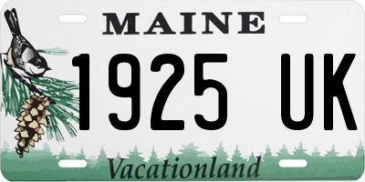 ME license plate 1925UK