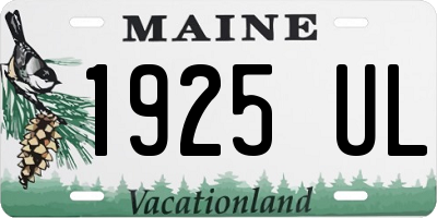 ME license plate 1925UL