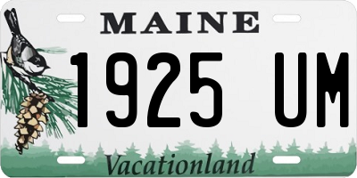 ME license plate 1925UM