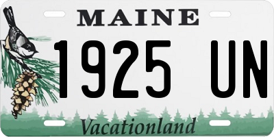 ME license plate 1925UN