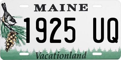 ME license plate 1925UQ