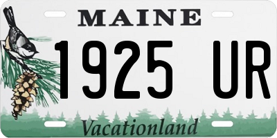 ME license plate 1925UR