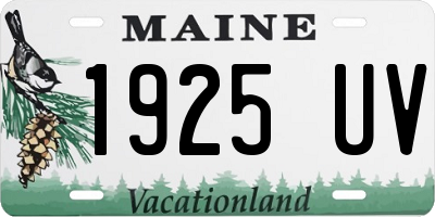 ME license plate 1925UV