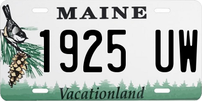 ME license plate 1925UW