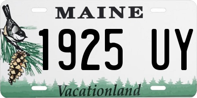 ME license plate 1925UY