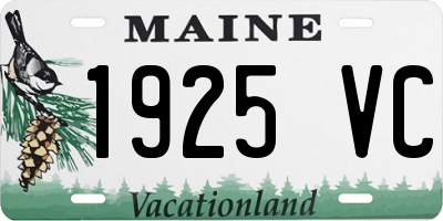 ME license plate 1925VC